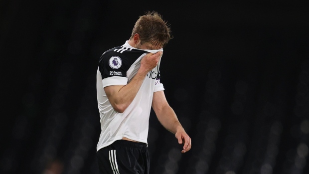 Dejected Fulham's Joachim Andersen Dejected Fulham's Joachim Andersen