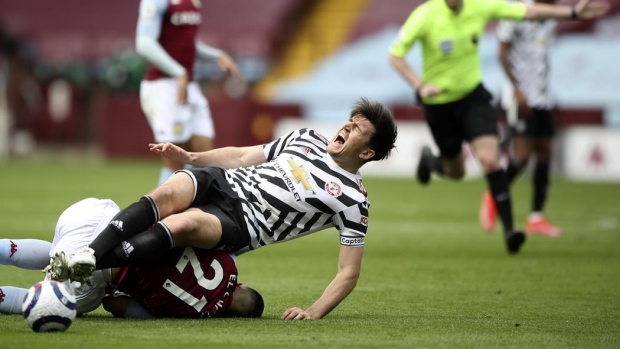 Harry Maguire injury versus Aston Villa