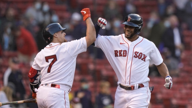 Xander Bogaerts, Christian Vazquez, The Canadian Press Xander Bogaerts, Christian Vazquez
