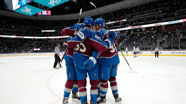 Colorado Avalanche celebrate, The Canadian Press Colorado Avalanche celebrate