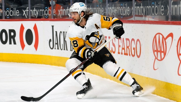 Kris Letang Pittsburgh Penguins 1,000 Career Games signature T