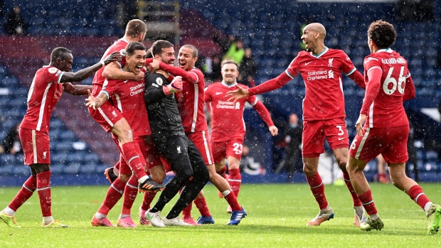 Alisson Becker, Liverpool celebrate