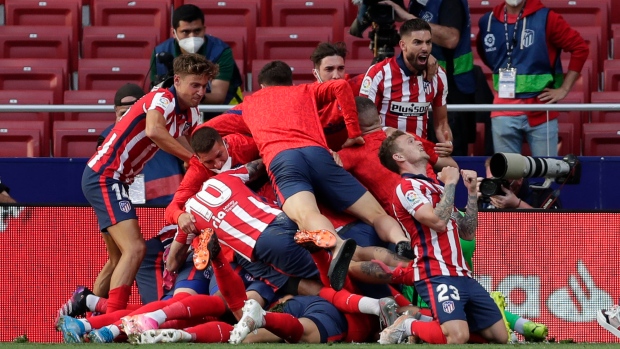 Atletico Madrid Celebrates , The Canadian Press Atletico Madrid Celebrates