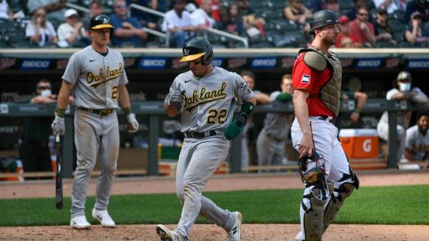 Oakland Athletics center fielder Ramon Laureano