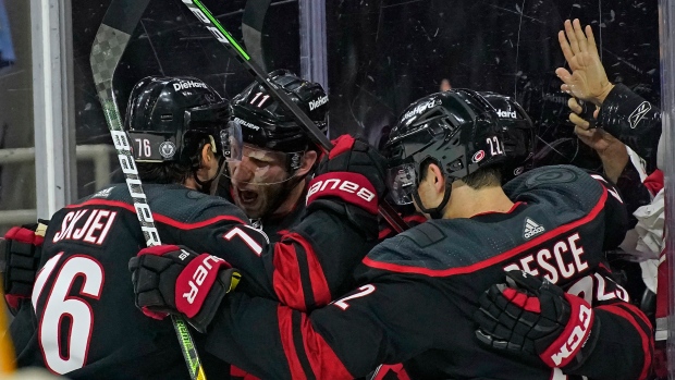 Carolina Hurricanes celebrate, The Canadian Press Carolina Hurricanes celebrate