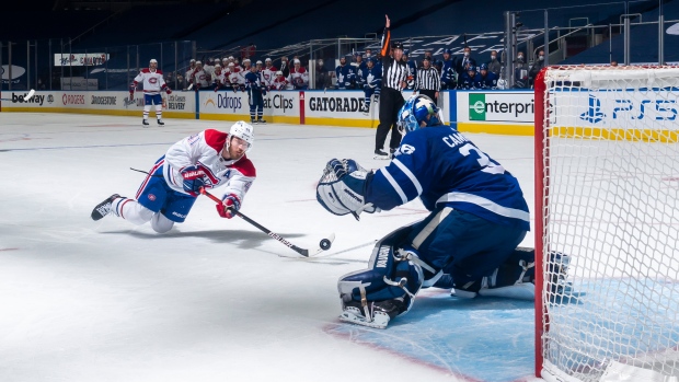 Paul Byron and Jack Campbell, Mark Blinch/NHLI via Getty Images Paul Byron and Jack Campbell