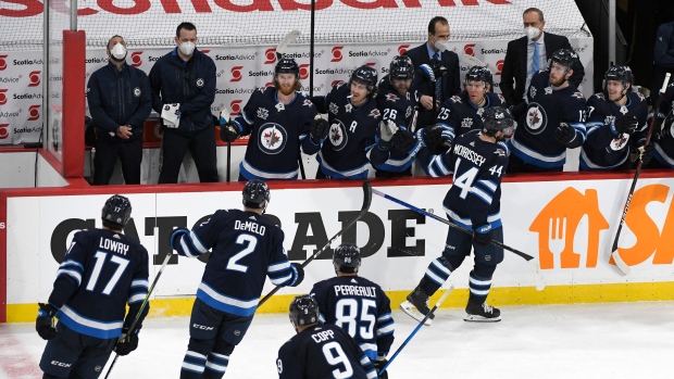 Winnipeg Jets celebrate, The Canadian Press Winnipeg Jets celebrate