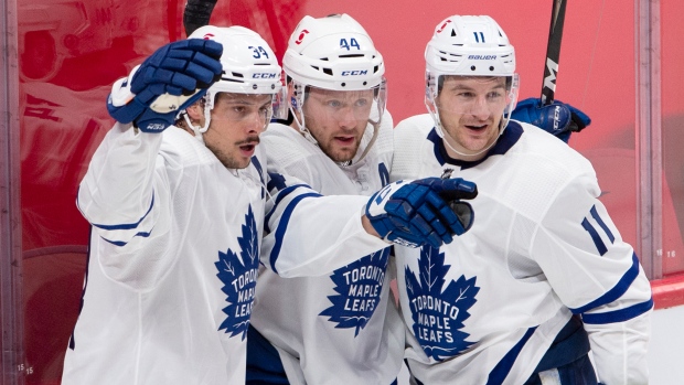 Morgan Rielly Auston Matthews Zach Hyman 