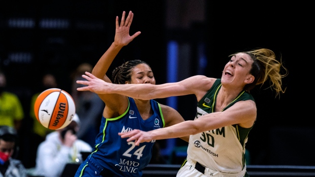 Breanna Stewart and Napheesa Collier 