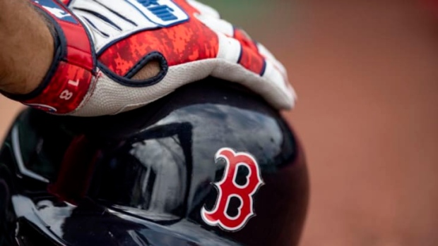 Boston Red Sox helmet, The Canadian Press Boston Red Sox helmet