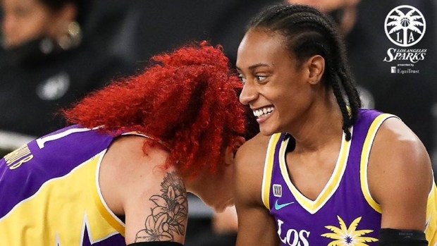Los Angeles Sparks celebrate, Los Angeles Sparks on Twitter Los Angeles Sparks celebrate