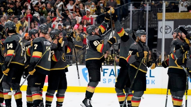 Vegas Golden Knights celebrate, The Canadian Press Vegas Golden Knights celebrate