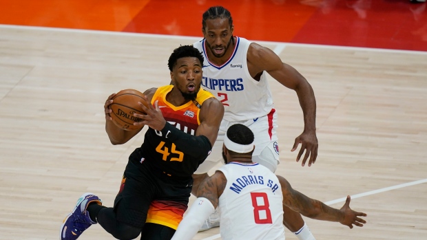 Donovan Mitchell, Kawhi Leonard, Marcus Morris, The Canadian Press Donovan Mitchell, Kawhi Leonard, Marcus Morris