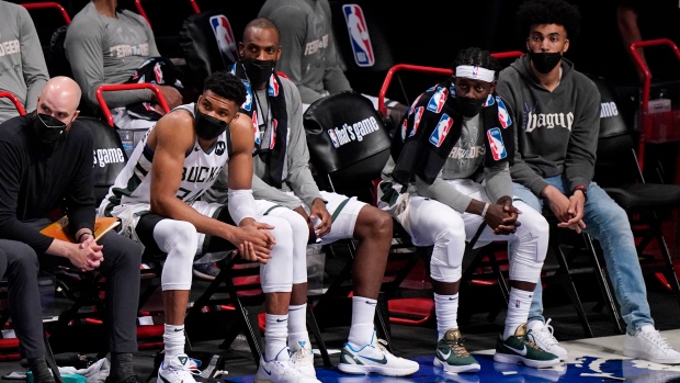 Milwaukee Bucks bench, The Canadian Press Milwaukee Bucks bench