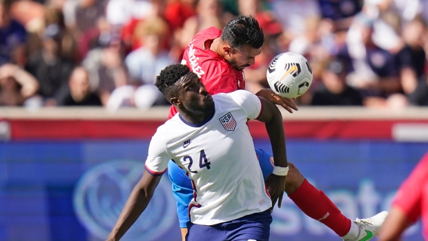 USA's Daryl Dike, Costa Rica's Kendall Waston, The Canadian Press USA's Daryl Dike, Costa Rica's Kendall Waston