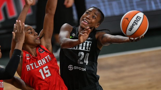 Jewell Loyd Tiffany Hayes, Rich von Biberstein/Icon Sportswire via Getty Images Jewell Loyd Tiffany Hayes