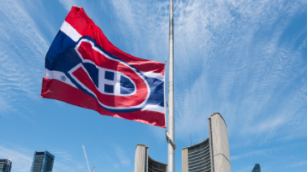 Canadiens flag at Toronto City Hall