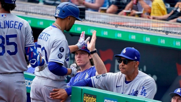 Betts' leadoff homer, catch, throw lift Dodgers over Pirates Article Image 0, The Canadian Press Betts' leadoff homer, catch, throw lift Dodgers over Pirates Article Image 0