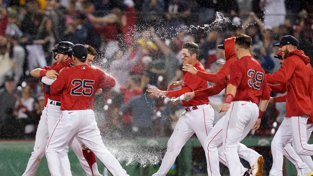 Boston Red Sox celebrate, The Canadian Press Boston Red Sox celebrate