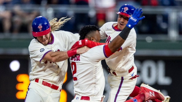 Philadelphia Phillies celebrate, The Canadian Press Philadelphia Phillies celebrate