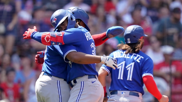 Toronto Blue Jays celebrate, The Canadian Press Toronto Blue Jays celebrate