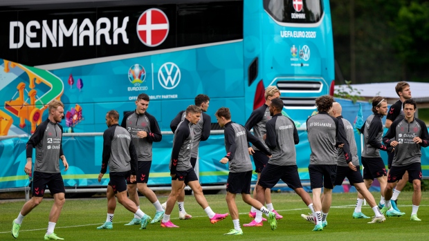 Denmark training at EURO 2020