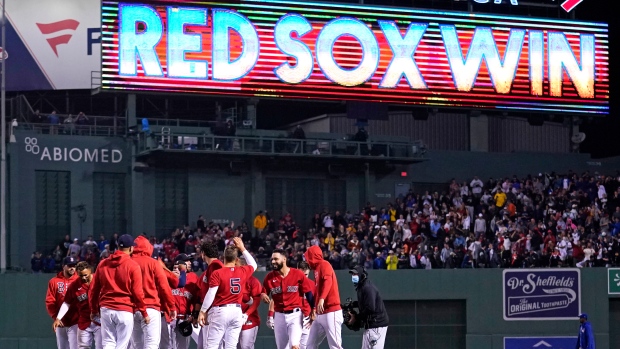 Boston Red Sox celebrate, The Canadian Press Boston Red Sox celebrate