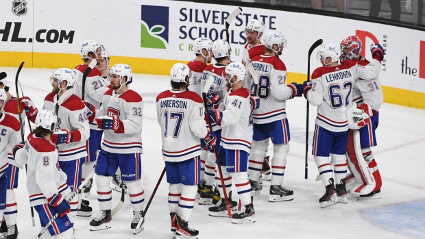 Montreal Canadiens celebrate, The Canadian Press Montreal Canadiens celebrate