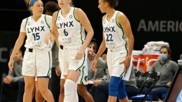 Rachel Banham Bridget Carleton Cierra Burdick, Tim Heitman/NBAE via Getty Images Rachel Banham Bridget Carleton Cierra Burdick