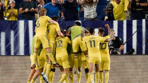 Nashville SC celebrates, The Canadian Press Nashville SC celebrates