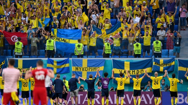 Sweden, fans celebrate, The Canadian Press Sweden, fans celebrate