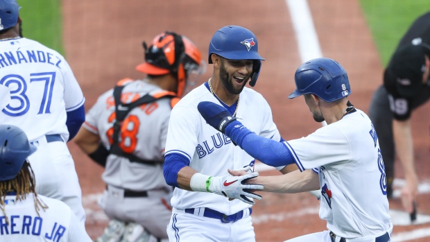 Toronto Blue Jays celebrate, The Canadian Press Toronto Blue Jays celebrate