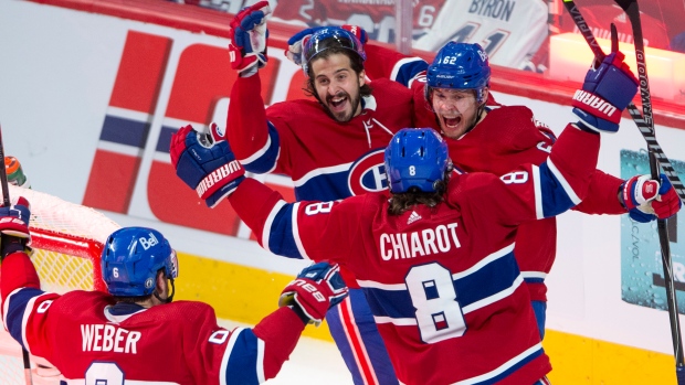 Montreal Canadiens celebrate, The Canadian Press Montreal Canadiens celebrate