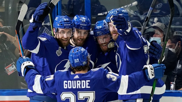 Tampa Bay Lightening celebrate  