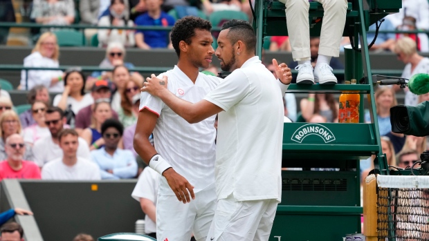 Felix Auger-Aliassime and Nick Kyrgios, The Canadian Press Felix Auger-Aliassime and Nick Kyrgios