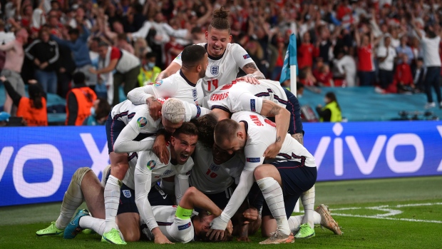 England celebrates, The Canadian Press England celebrates
