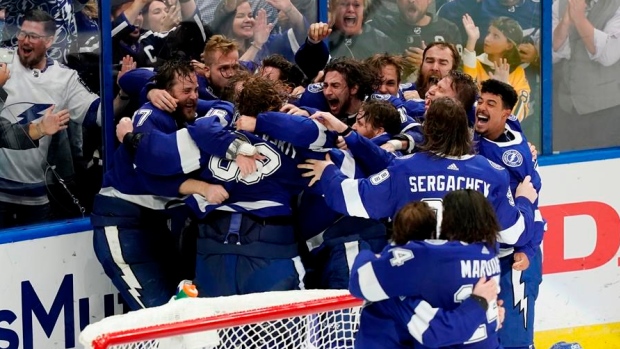 Tampa Bay Lightning celebrate, The Canadian Press Tampa Bay Lightning celebrate