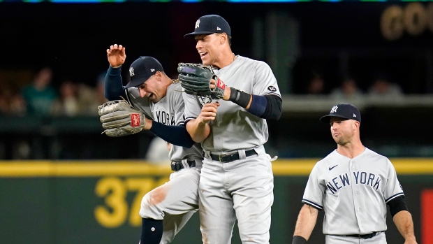 New York Yankees celebrate, The Canadian Press New York Yankees celebrate