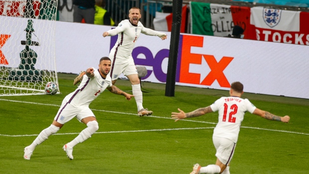 England celebrate , The Canadian Press England celebrate