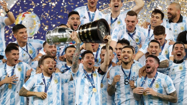 Lionel Messi Argentina celebrate Copa America
