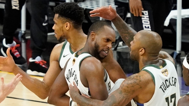 Giannis Antetokounmpo Khris Middleton P.J. Tucker