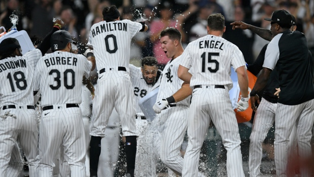 Chicago White Sox Gavin Sheets celebrates 