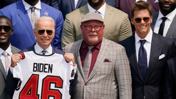 Joe Biden, Bruce Arians, Tom Brady, The Canadian Press Joe Biden, Bruce Arians, Tom Brady