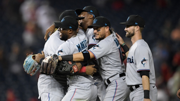 Marlins Celebrate , The Canadian Press Marlins Celebrate