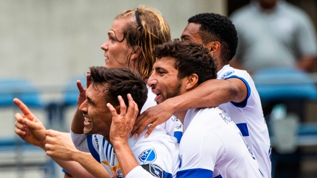 San Jose Earthquakes celebrate, The Canadian Press San Jose Earthquakes celebrate