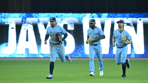 George Springer Teoscar Hernandez Randal Grichuk, The Canadian Press George Springer Teoscar Hernandez Randal Grichuk