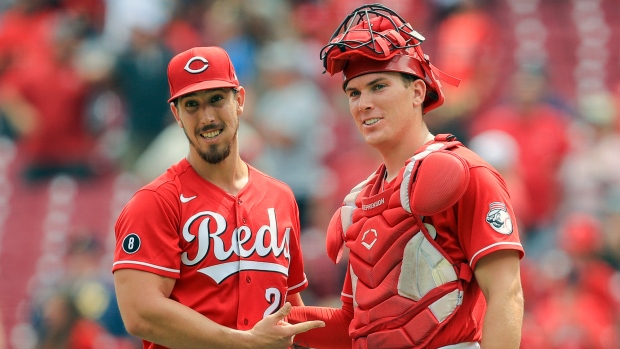 Cincinnati Reds' Michael Lorenzen and Tyler Stephenson, The Canadian Press Cincinnati Reds' Michael Lorenzen and Tyler Stephenson