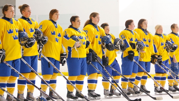 Sweden women's hockey team, HHOF Images on Ice Sweden women's hockey team