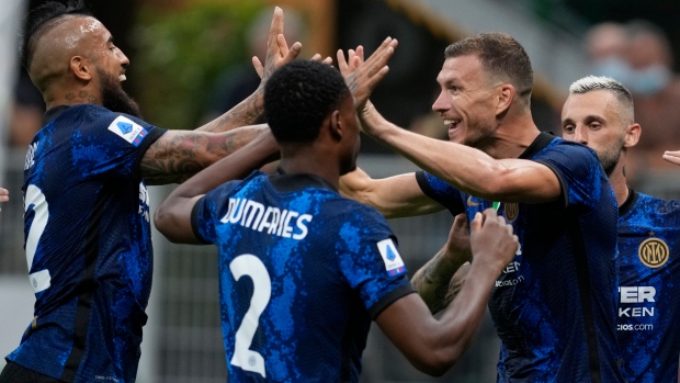 Inter Milan celebrates, The Canadian Press Inter Milan celebrates