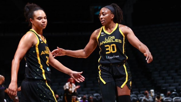 Los Angeles Sparks celebrate